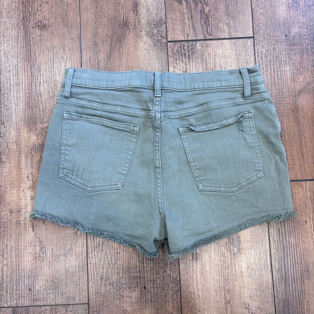 Pistola Winston High Rise Fray Hem Shorts Jean Denim Green Women's Size 31 Beach - Picture 3 of 8
